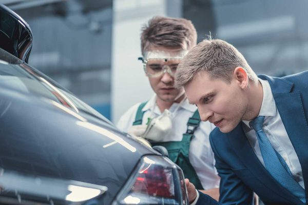 Professional people working in service